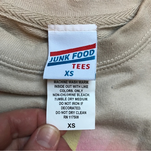 Junk Food Tees Beige The Beatles Cotton Sweatshirt, EUC, XS/S - Picture 3 of 10